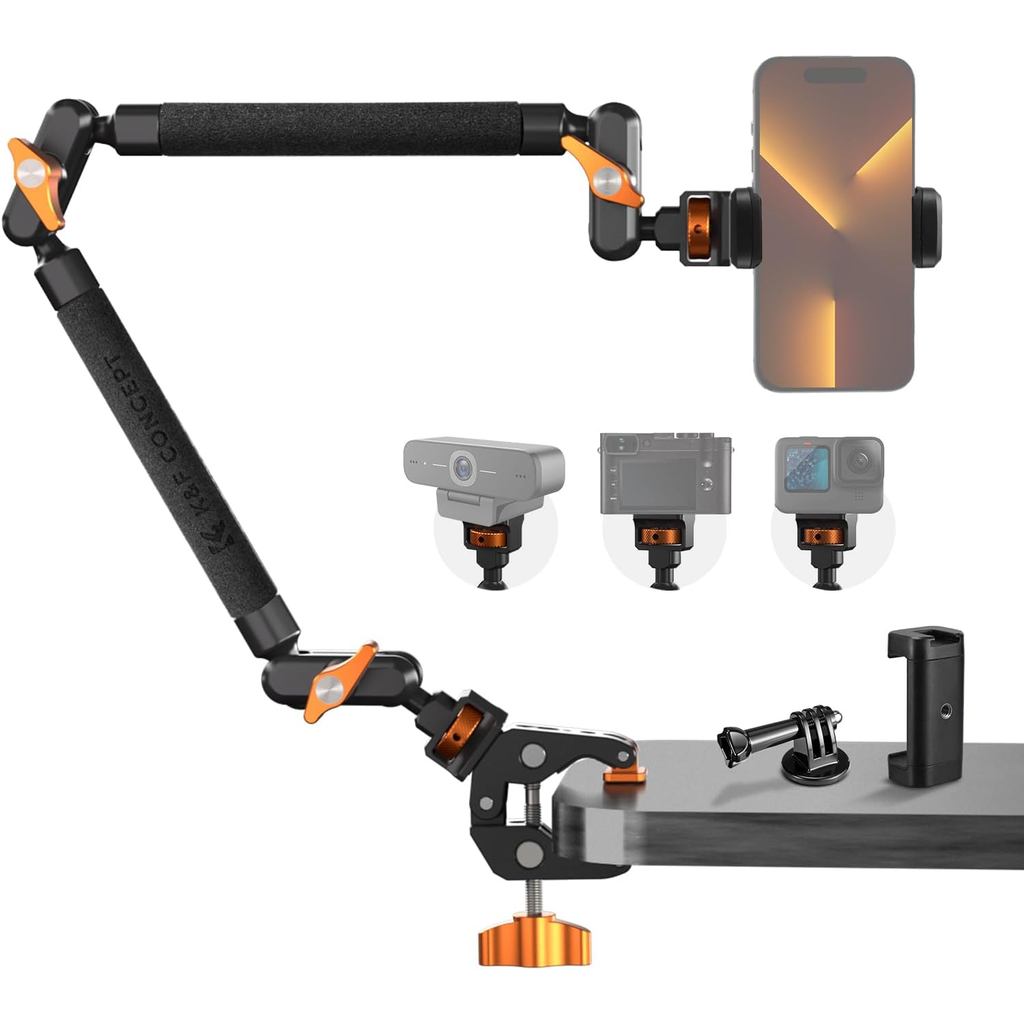 Bộ kẹp tay đòn ma thuật K&F CONCEPT 22, Giá gắn camera trên bàn, Tay đòn ma…