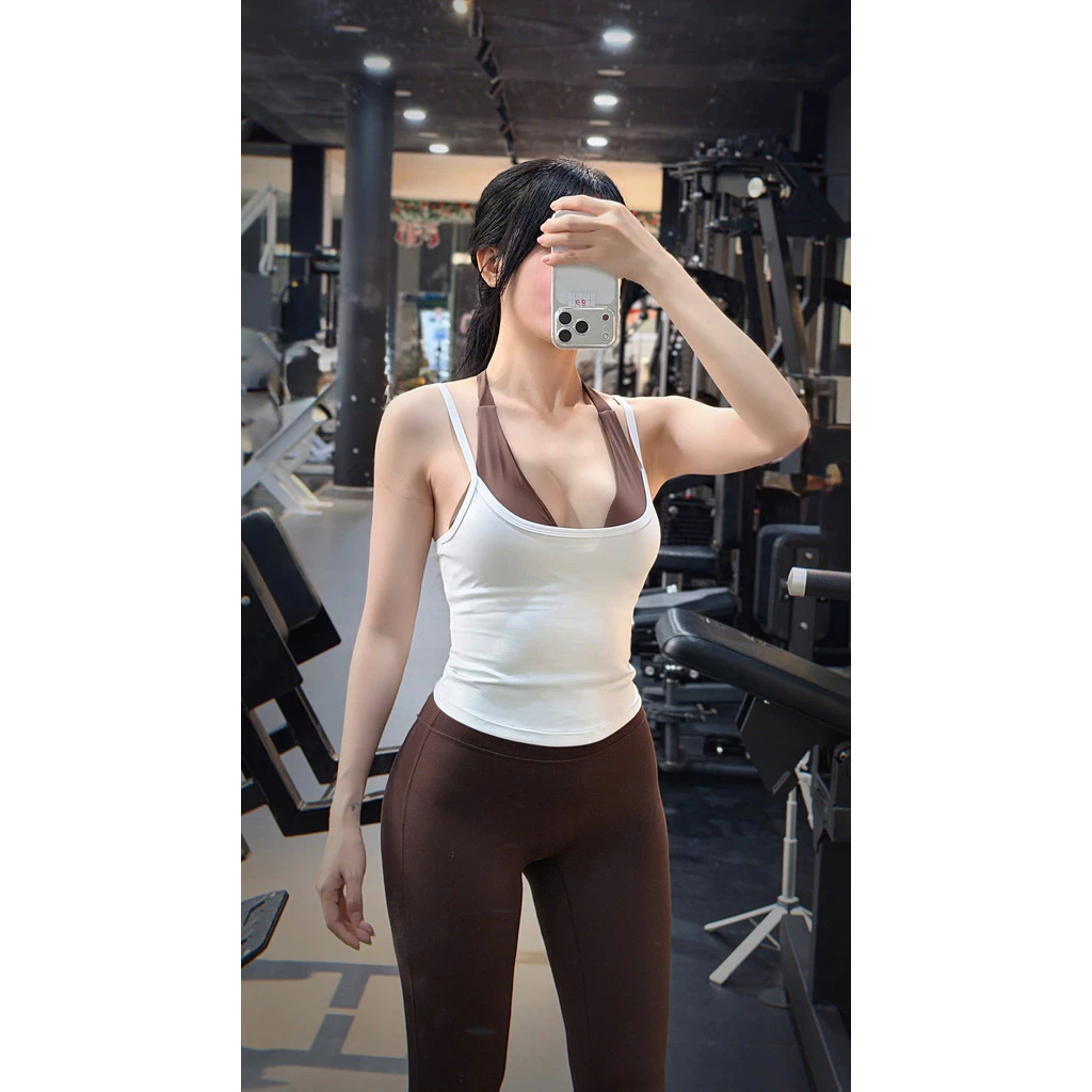 MIDORI SPORT - ÁO 2 LỚP PHỐI MÀU 2LPM - THUN LẠNH LULU - KÈM MÚT RỜI  - THÍCH HỢP ĐI TẬP GYM , YOGA , AEROBIC