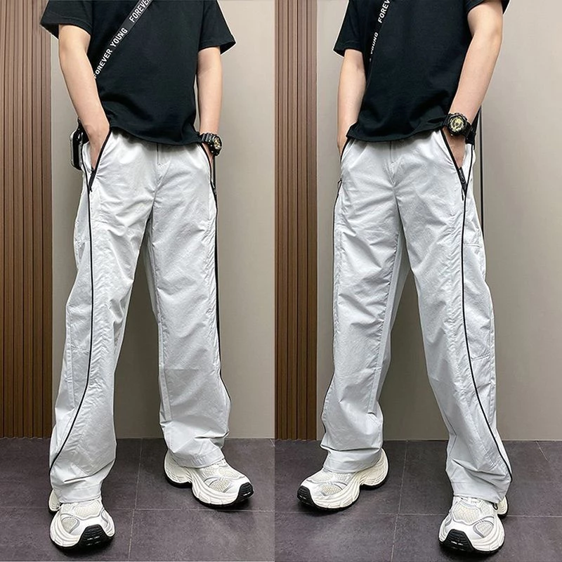 Quần ống thẳng dáng rộng thời trang mùa hè dành cho nam Quần Nylon nhẹ phong cách trẻ trung