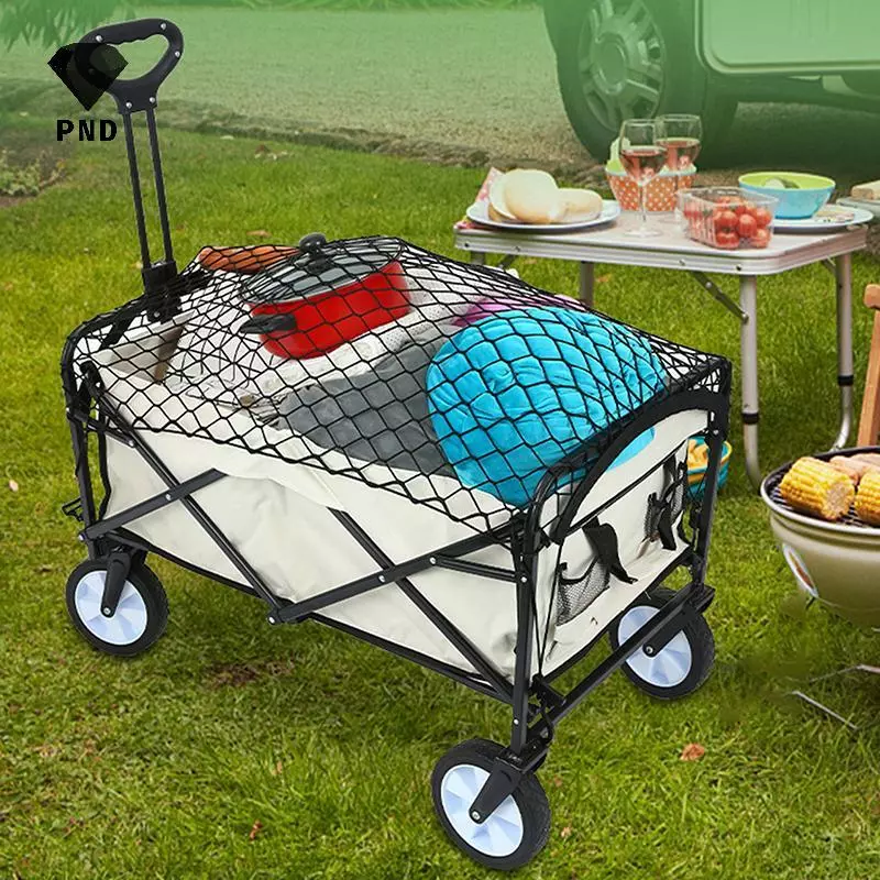 PND Cắm Trại Xe Đẩy Lưới Có Móc Wagon Hàng Hóa Lưới Nylon Hạng Nặng Cho Sân Vườn Xe Đẩy Gấp Xe Đẩy Bãi Biển Xe raoog