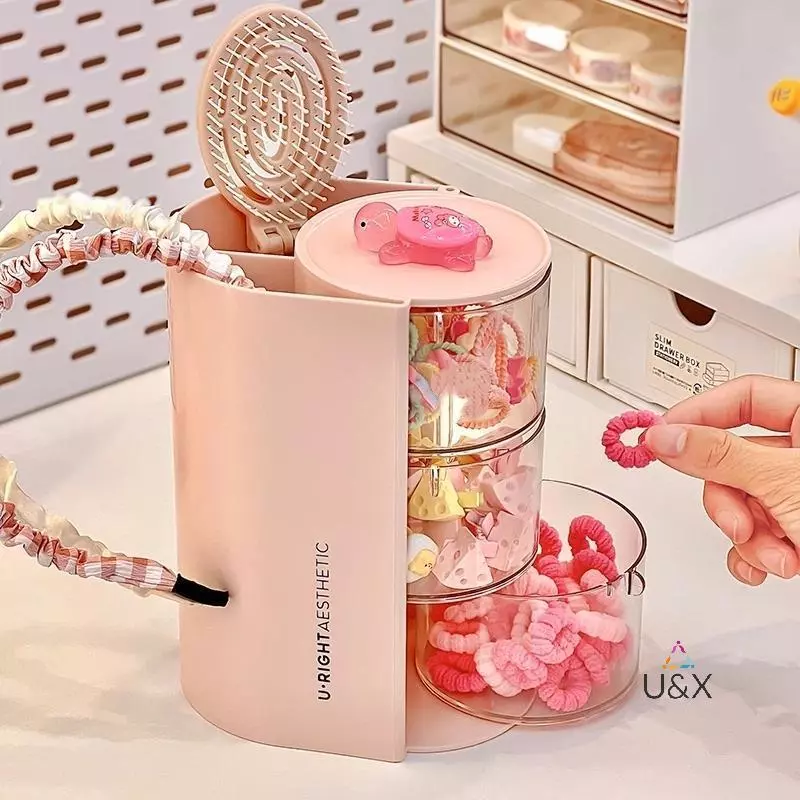 Hộp đựng mỹ phẩm xoay U & X Hộp đựng đa năng chống bụi 360 độ để đựng đồ trang điểm MỚI