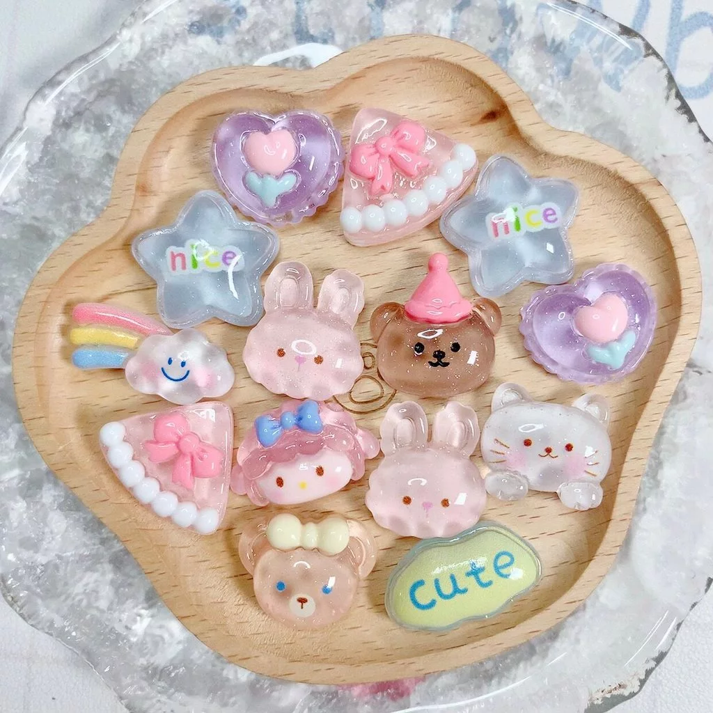 Charm Stickers, rõ ràng cô bé đám mây loạt mô hình, mũ bảo hiểm kẹp tóc làm bằng tay DIY trang trí