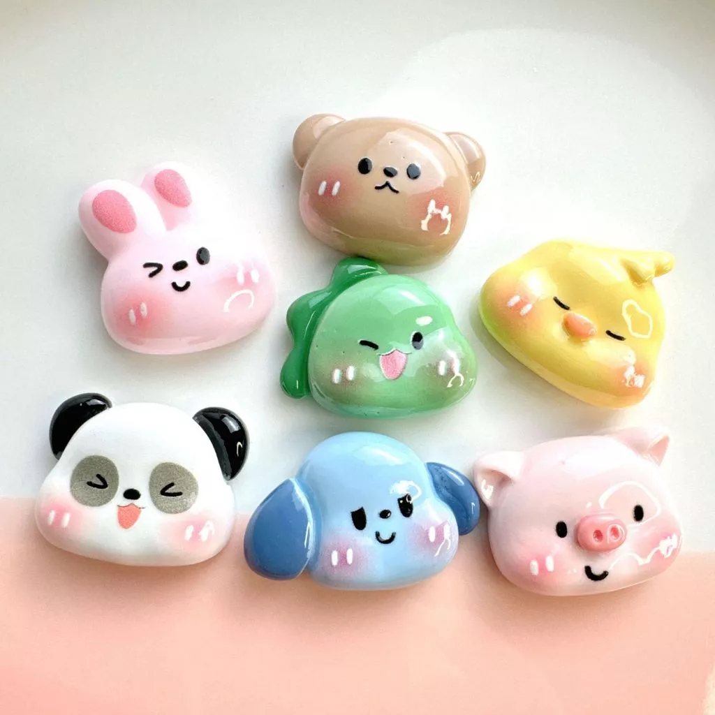 Charm Animal 3D Stickers Phụ kiện nhựa Handmade DIY Phụ kiện Mũ bảo hiểm trang trí Cốc nước Trường hợp điện thoại