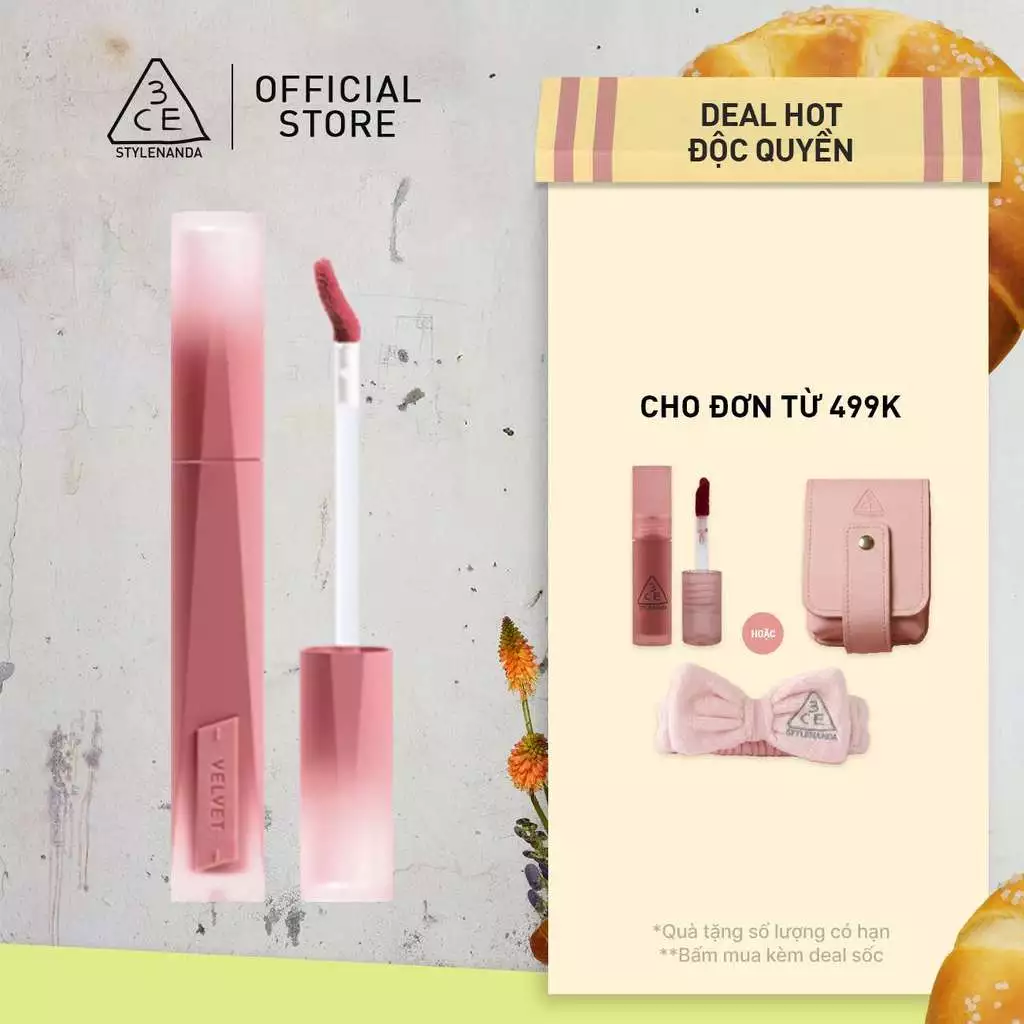 Son Kem Lì Nhung Mịn 3CE Velvet Lip Tint Plush