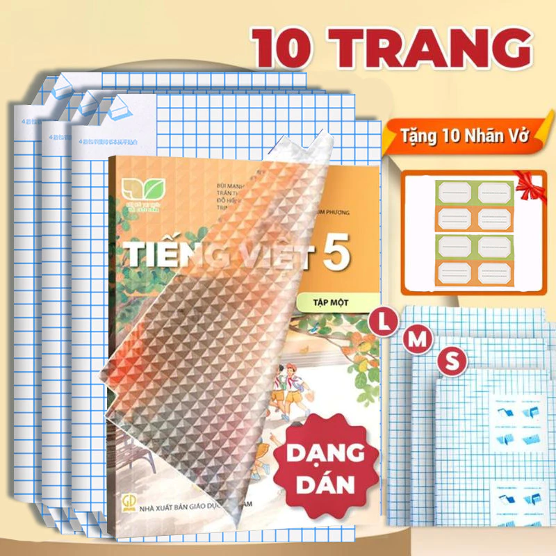 COMBO 20 Tờ Bọc Sách Vở học sinh-Bọc sách vở Decal cho học sinh các cấp