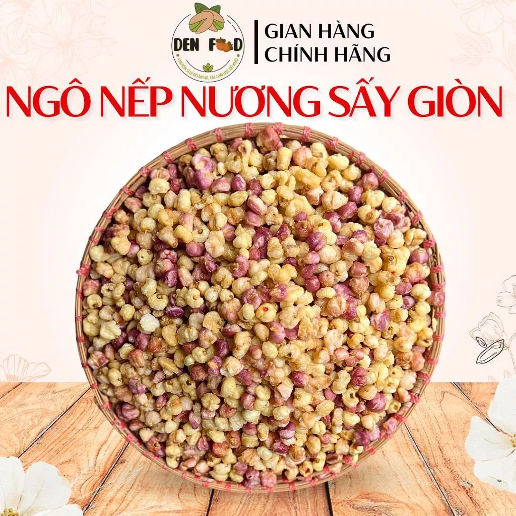 Ngô Nếp Nương Tím Sấy Giòn 500G – Giòn Rụm Thơm Bùi, Đặc Sản Tây Bắc – Ăn Vặt Denfood