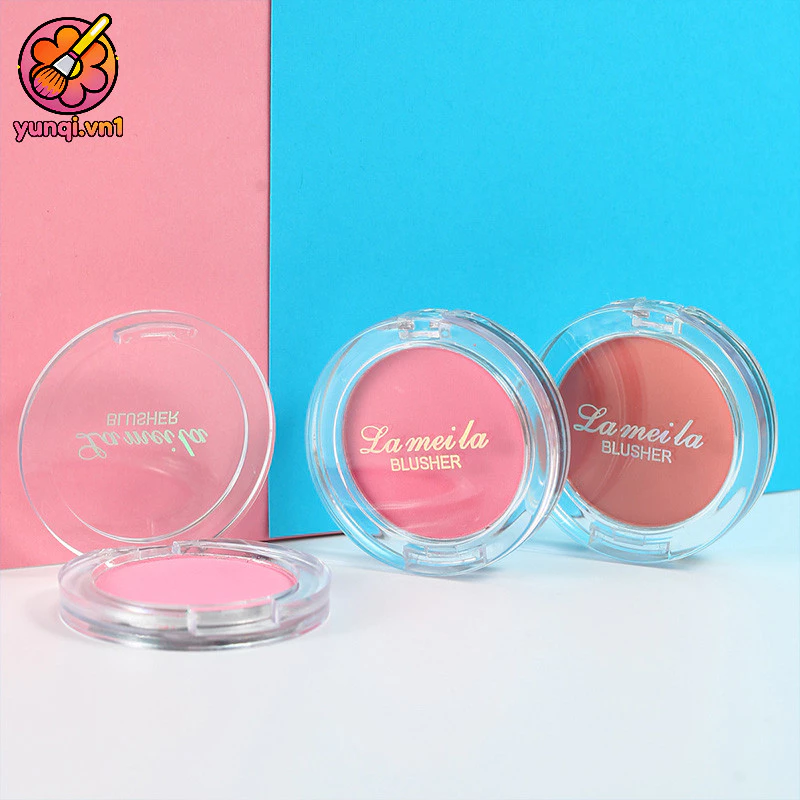 【yunqi】Bảng phấn má hồng khoáng 6 màu kèm gương, chất phấn lì mịn như nhung, kiểm soát dầu, chống nước, lâu trôi,