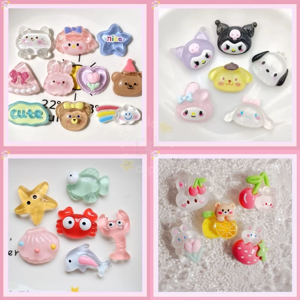 Dễ thương rõ ràng loạt nhựa sticker, tự làm phụ kiện, kem keo, trường hợp điện thoại, ly nước trang trí