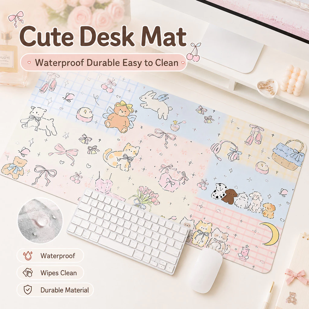 Thảm lót bàn dễ thương chống nước dễ lau 35x80cm lót chuột bàn học văn phòng bền đẹp viết êm bảo vệ mặt bàn máy tính
