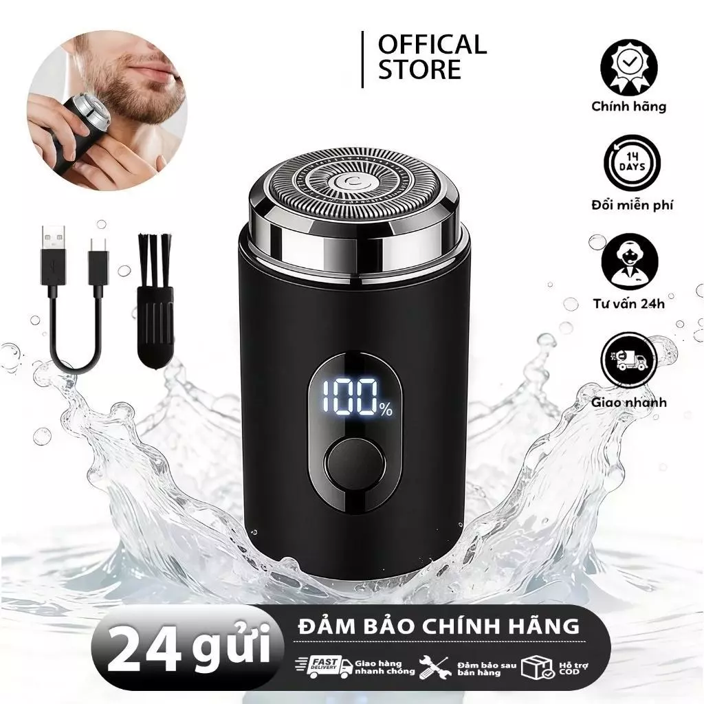 Máy Cạo Râu Mini JLL050 Cầm Tay Sạc USB Cạo Sát Êm Ái Cho Nam