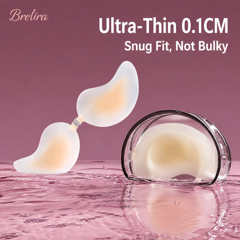 Áo ngực silicon Brelira Nubra Mango Cup siêu mỏng 0.1cm, thoáng mát, chống thấm nước, không đường may, nâng ngực, dán tự dính, dành cho mùa hè.
