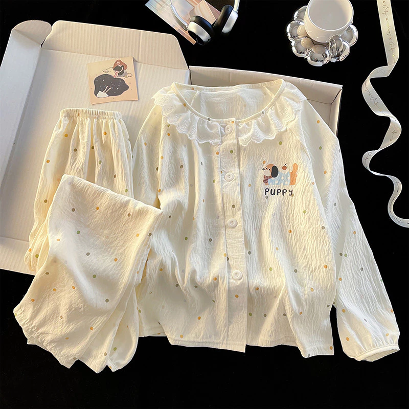 Ren ngọt ngào mở phía trước Loungewear Cloud Cotton cho bé gái