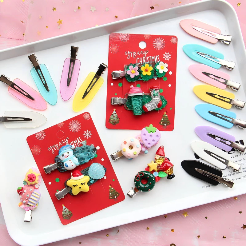 Clip bb không dấu vết kẹo màu vuông Side Side Clip, Cream Glue Handmade DIY Phụ kiện Frosted Wave Hair Clip