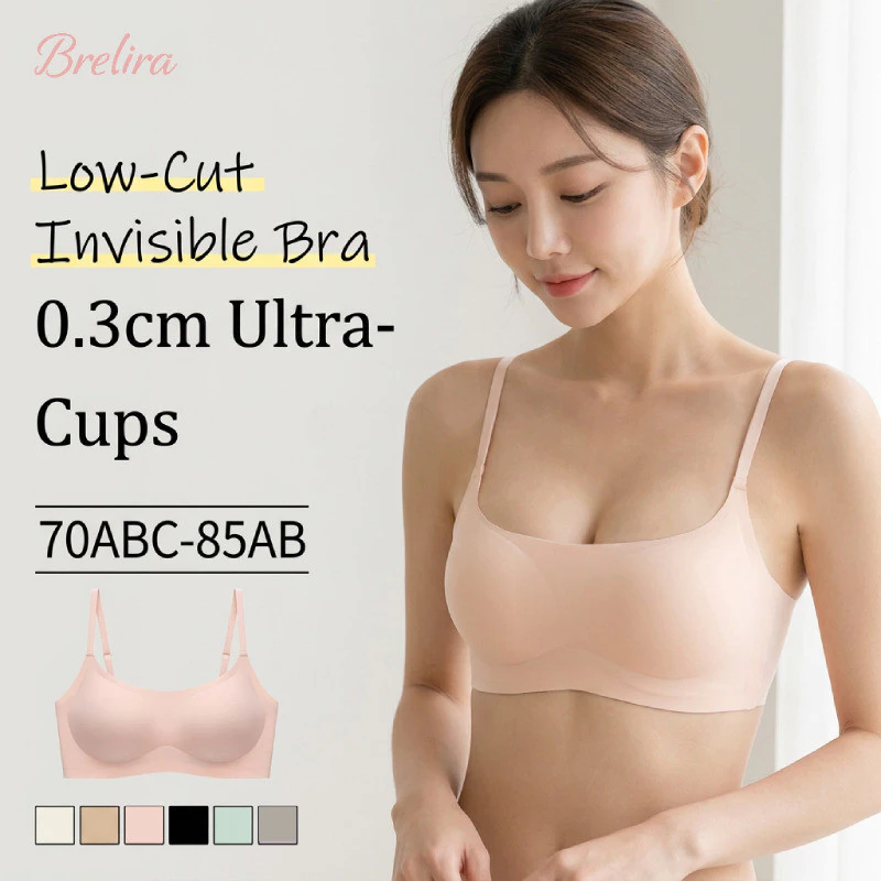 Áo ngực Brelira cổ vuông, không đường may, mỏng nhẹ, cúp mềm, nâng ngực, không gọng, thoáng khí, thoải mái, nhẹ, không gọng, dành cho nữ.