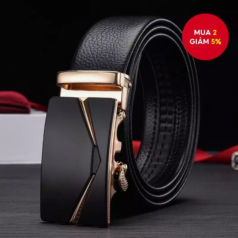 Thắt lưng da thật tự động dành cho nam - Dây đeo có thể điều chỉnh bền bỉ dành cho doanh nhân mặc thường ngày & hàng ngày