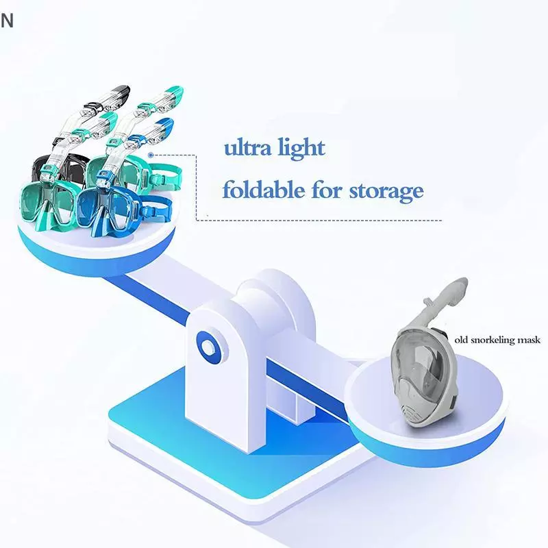 Bộ mặt nạ lặn NS Snorkel có thể gập lại với hệ thống trên khô và gắn Camera NS