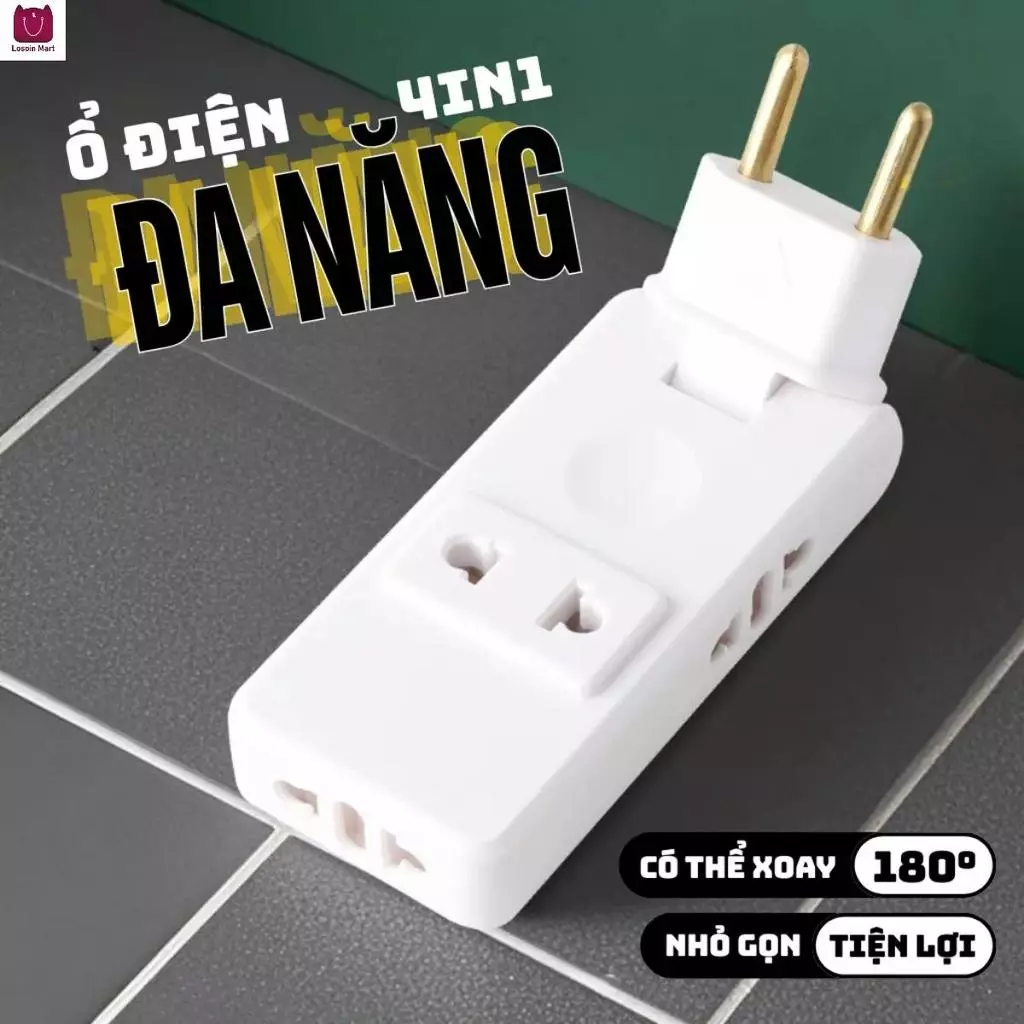 4 Trong 1 Ổ Cắm Tường Nối Dài EU Ổ Cắm Điện 180 Độ Cắm Adapter Du Lịch Aadapter Di Động Điện Chuyển Đổi VN