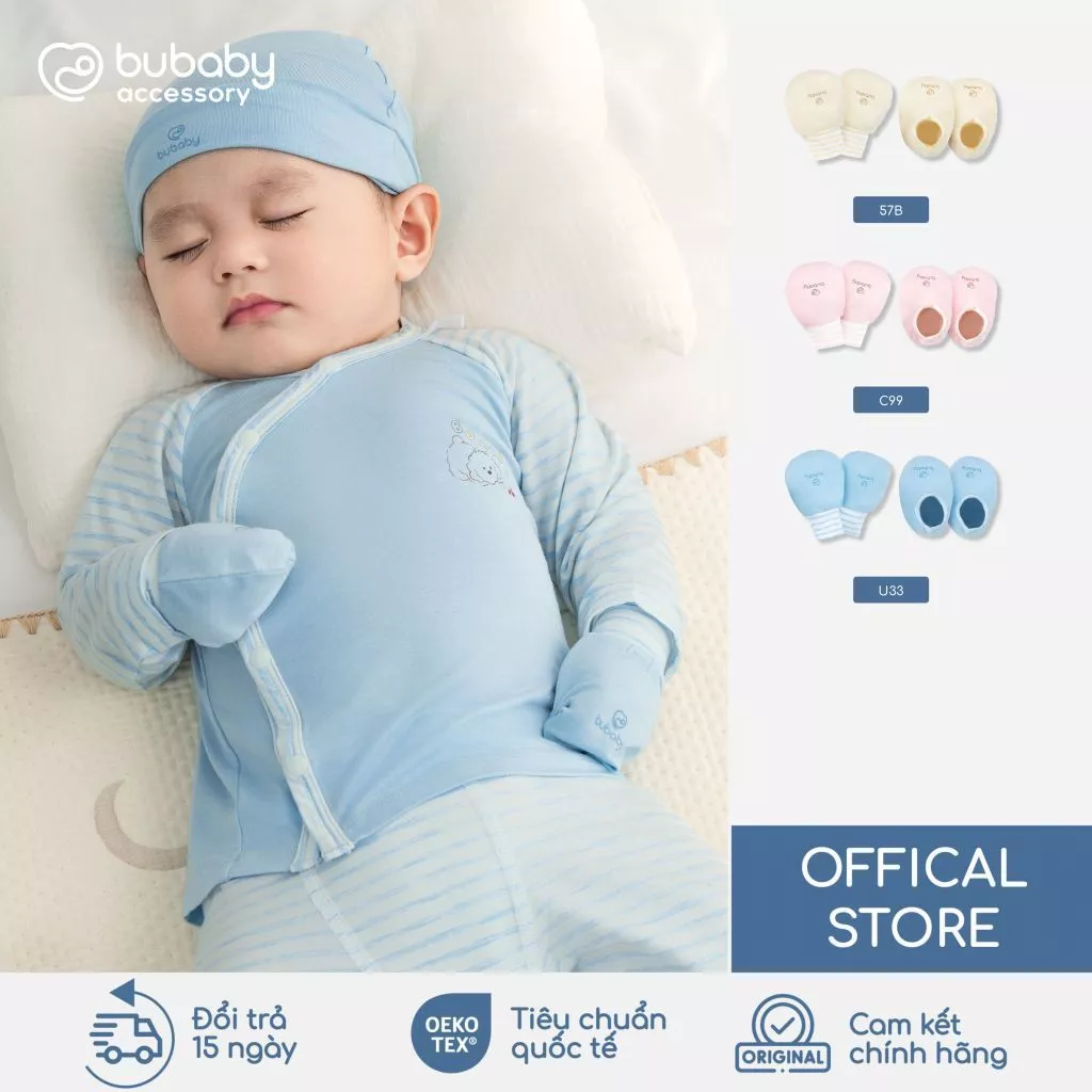 Bộ bao tay bao chân sơ sinh BU Baby, Set bao tay chân cho bé, Gang tay bao chân trẻ em | AVS400002