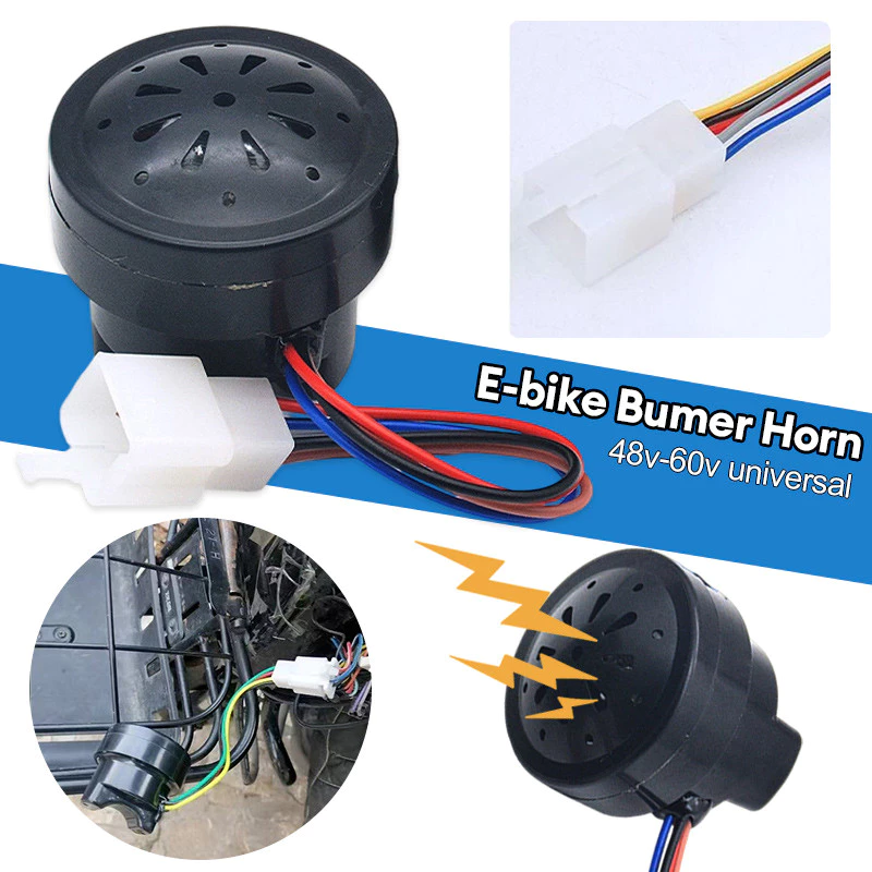 Còi và đèn xi nhan LED 2 trong 1 đa năng 48-60V 4 dây còi báo điều khiển dương dành cho xe điện/xe ba bánh.
