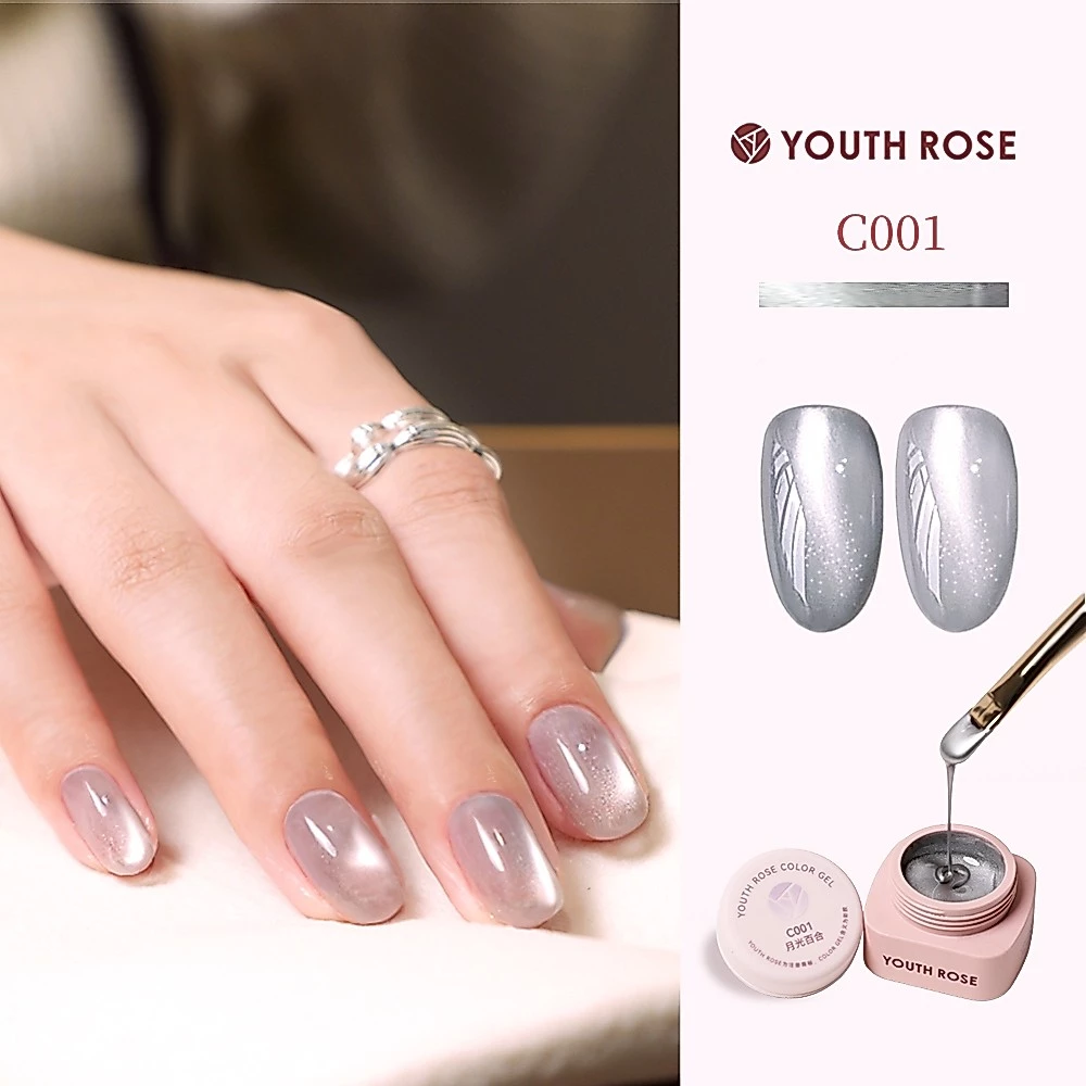Youth Rose Sơn gel mắt mèo hiệu ứng pha lê trong suốt hạt thủy tinh chuyên dụng cho làm nail mắt mèo C001 thạch tráng gương mong tay