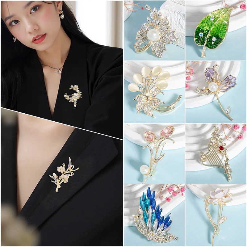 Trâm cài sang trọng chống chói, khóa pha lê, phiên bản Hàn Quốc