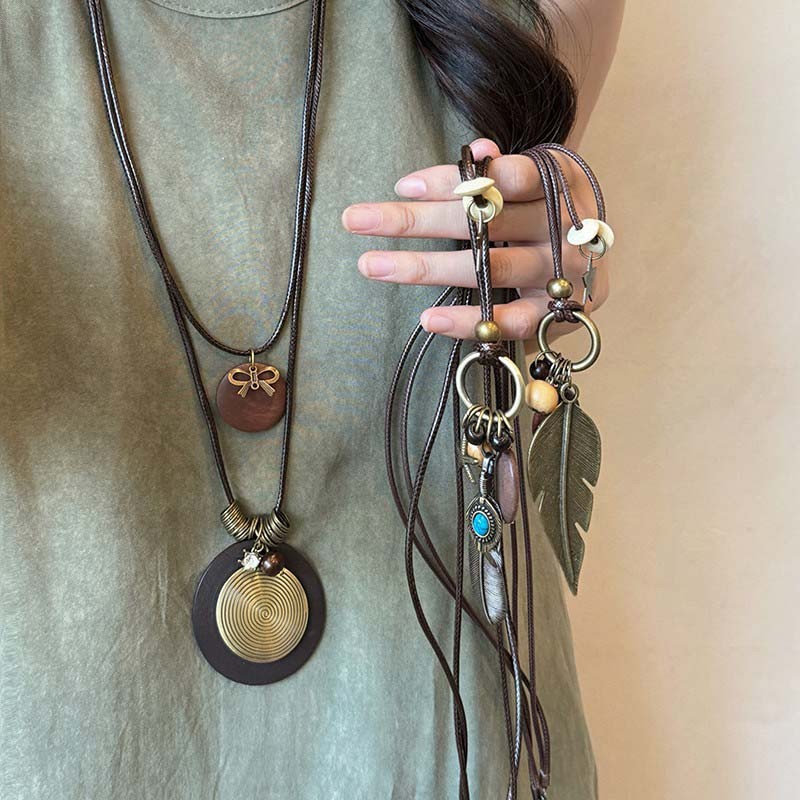 Balltest🎨Vòng Cổ Đa Chức năng Y2K Lông vũ Bohemian Thời trang Điểm nhấn outfit Hot trend Phong Cách Hàn Quốc
