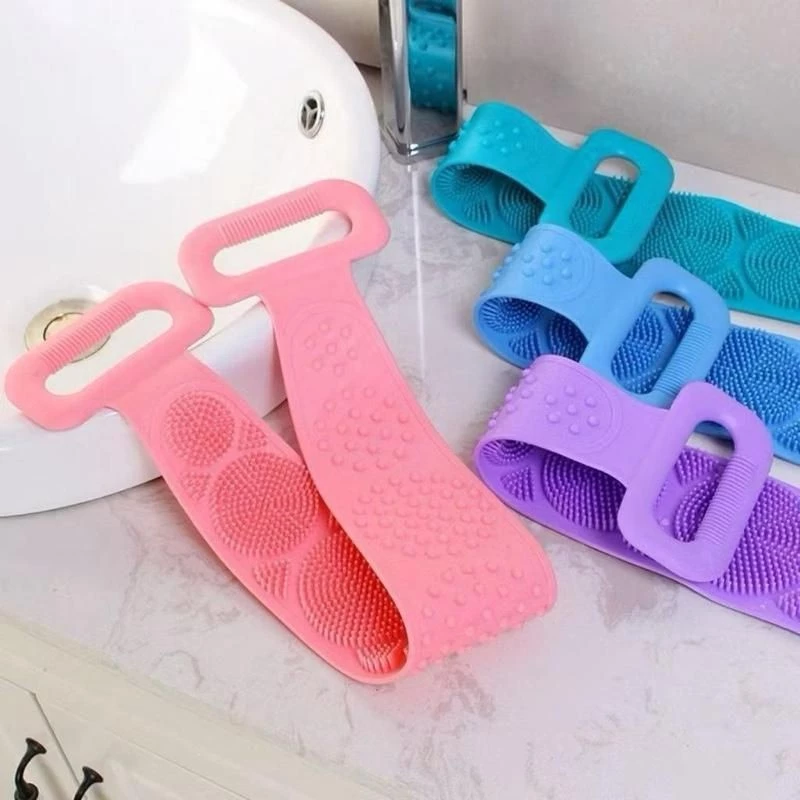 Combo 3 Dây Chà Lưng Tắm Silicon  Đai Chà Lưng Cọ Lưng 2 Mặt YN01