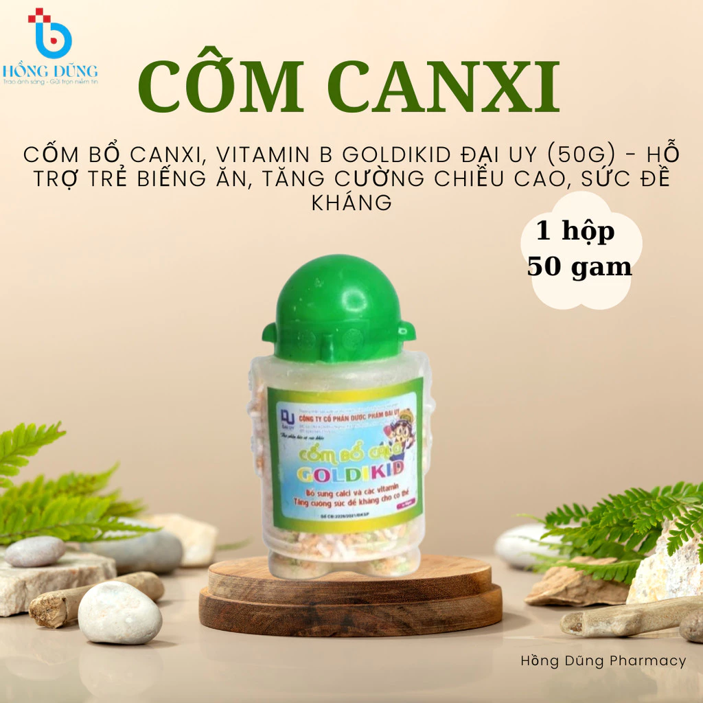 Cốm bổ Canxi, vitamin B Goldikid Đại Uy, Hỗ trợ trẻ biếng ăn, tăng cường chiều cao, sức đề kháng