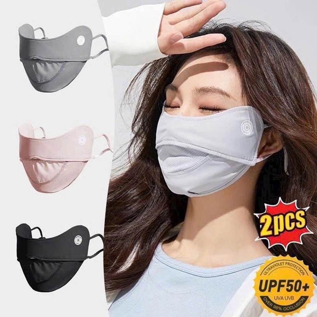 Khẩu trang vải chống nắng UPF 50+ có lỗ thông hơi thoáng mát [ngocanhngocanh98]
