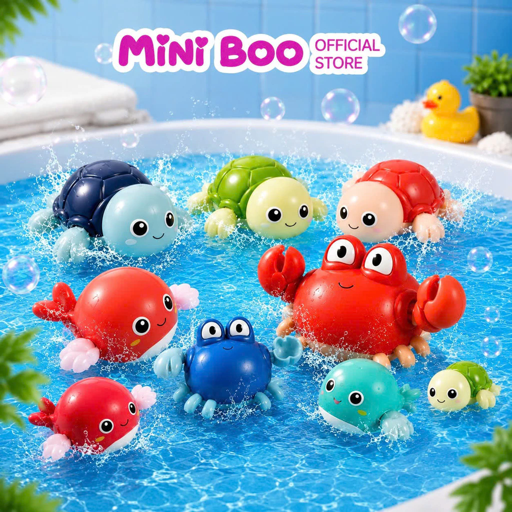 Đồ Chơi Nhà Tắm Phun Nước Thả Bồn Chậu Tắm Con Cua Trứng Gà Phun Nước Cho Bé Little Boo