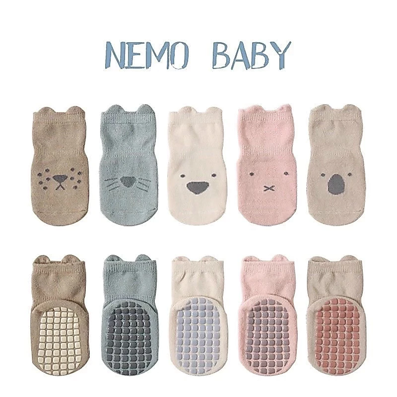 [Peinn] Sét 10 Đôi Tất Trẻ Em Tất Cho Bé NeMo Cotton Chống Trơn Trượt Cho Bé Trai, Bé Gái Đi Cực Xinh SS2 SSD02