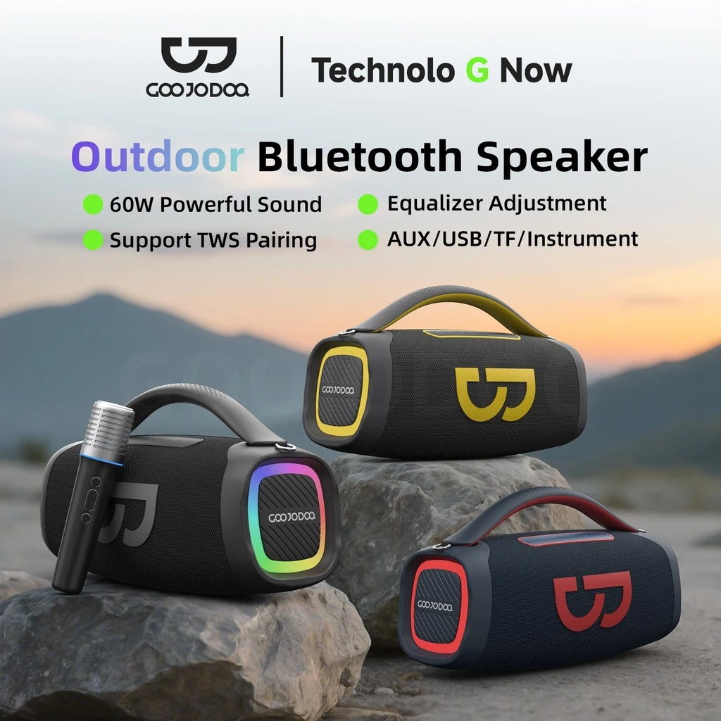 【Tặng 1 micro】Loa bluetooth GOOJODOQ Không Dây Công Suất Khủng Âm Hay,Bass Căng ,hiệu ứng ánh sáng RGB- Nghe Cực Đã
