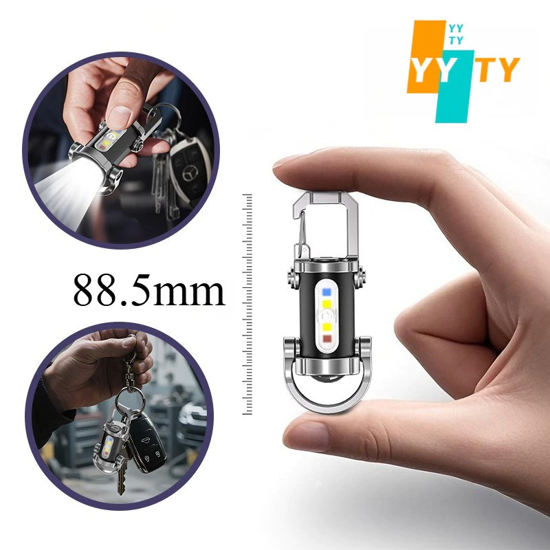 YYTY Đèn pin mini siêu sáng,Đèn pin móc chìa khóa,Sạc Lại Siêu Tiên Lợi,Dụng cụ trang trí nhỏ