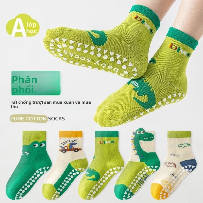 Tất Trẻ Em Chống Trơn Trượt 2025 Sản Phẩm Mới Cho Bé Pha Chế Cotton Thoáng Mát