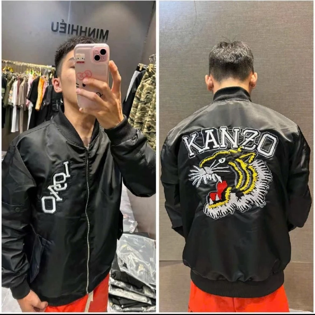 Áo Khoác Bomber Gió HỔ THÊU 2 Mặt Siêu Chất Chuẩn Đẹp Cao Cấp Cho Boy Phố Top Dài Tay