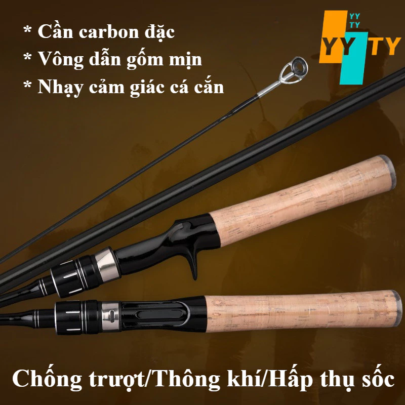 YYTY Carbon Bait Câu cá Rod,Cần câu cá với tay cầm gỗ,Thiết kế siêu nhẹ,Chiều dài đa dạng