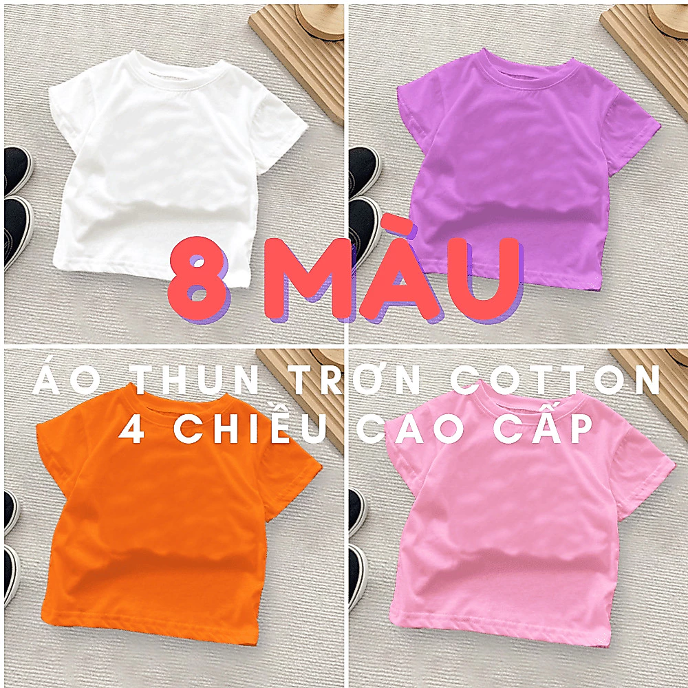 Áo thun Elio trơn cho bé trai, bé gái từ 7kg đến 32kg đẹp cao cấp ( 12 Màu)