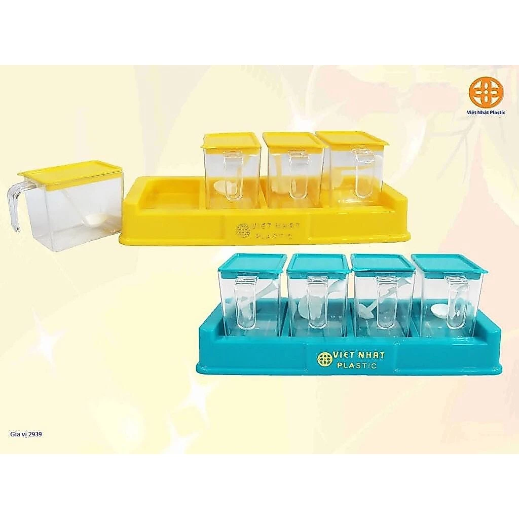 BỘ 4 HỘP ĐỰNG GIA VỊ VIỆT NHẬT