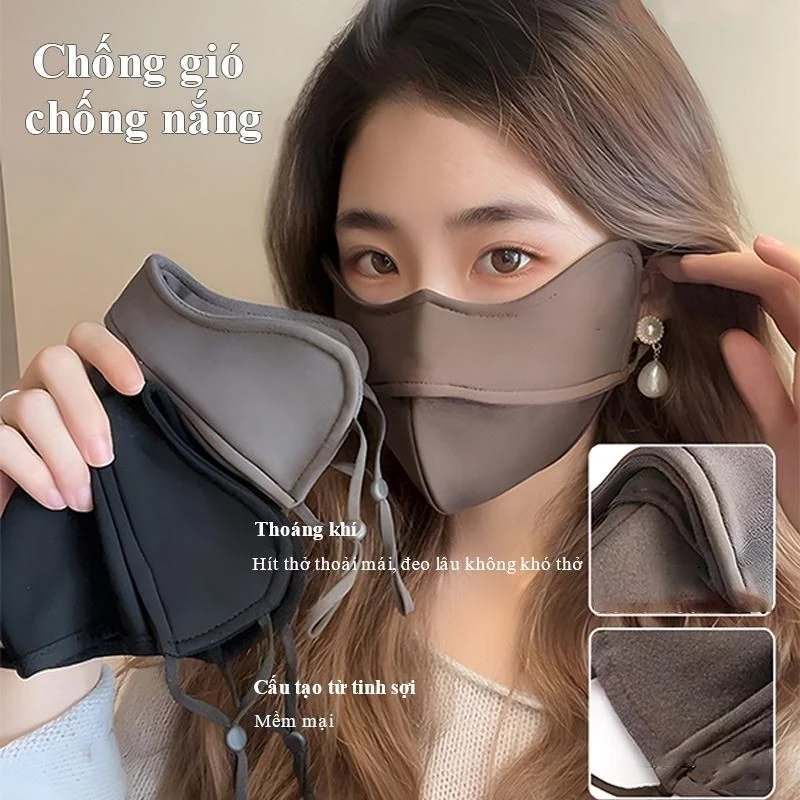 Khẩu trang chống nắng UPF 50+ COACE Khẩu trang vải lụa băng chống tia nắng chống tia uv hiệu quả 4 màu tùy chọn bg