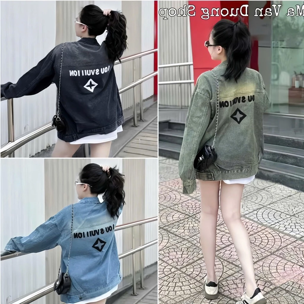 Áo Khoác Jean THÊU Xù Form Rộng, Áo Khoác Bò Nam Nữ Chuẩn Xịn Cao Cấp Hottrend Top Dài Tay