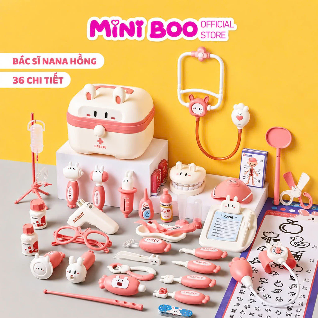 Bộ Đồ Chơi Bác Sĩ Thỏ Nana Cho Bé Trai & Bé Gái | Combo Khám Bệnh Mini , Đồ Chơi Giáo Dục Giúp Bé Phát Triển Tư Duy