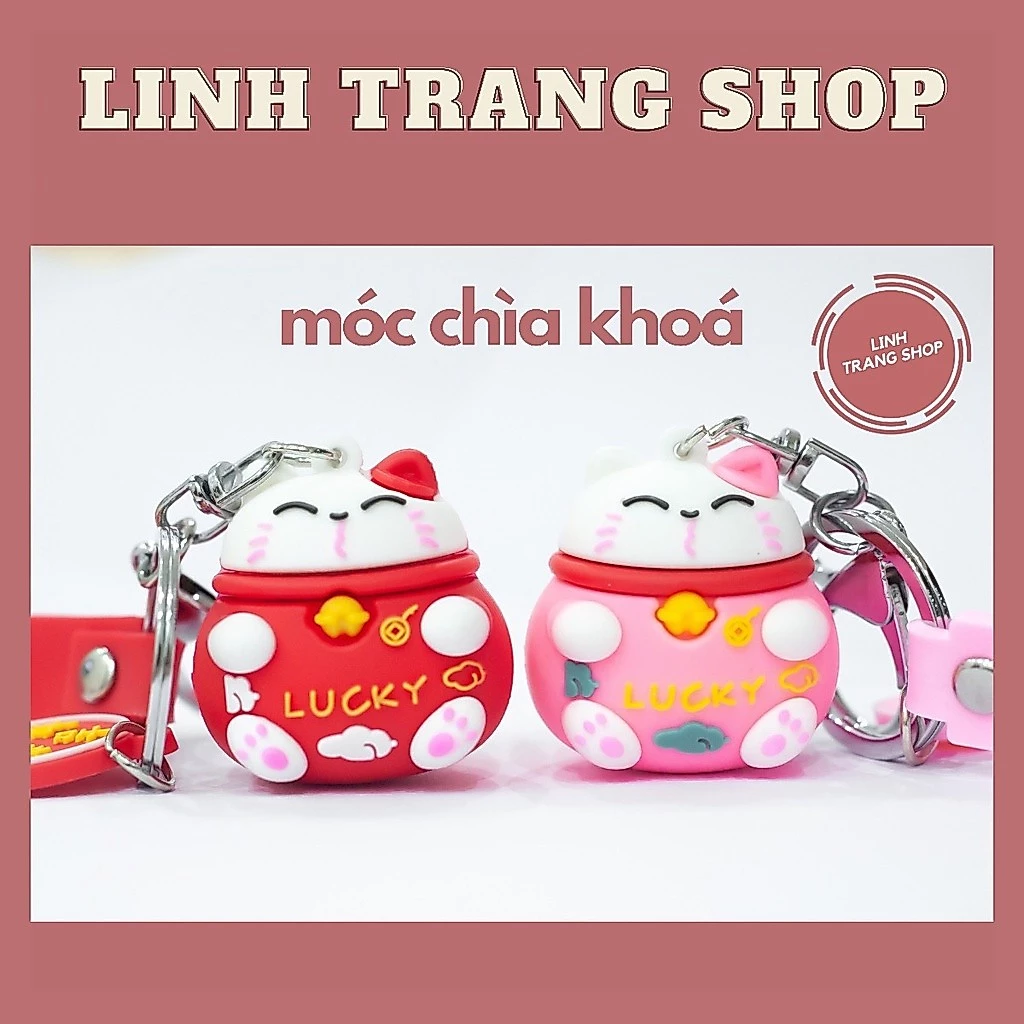 Móc chìa Khoá Mèo Thần Tài, Móc Khoá Keychain Mèo Dễ Thương
