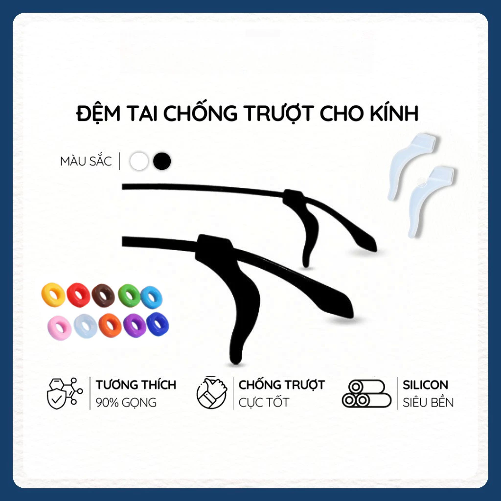 Miếng đệm làm êm tai cho kính bằng silicon siêu bền hình móc câu chống trượt - EUNIO SHOP
