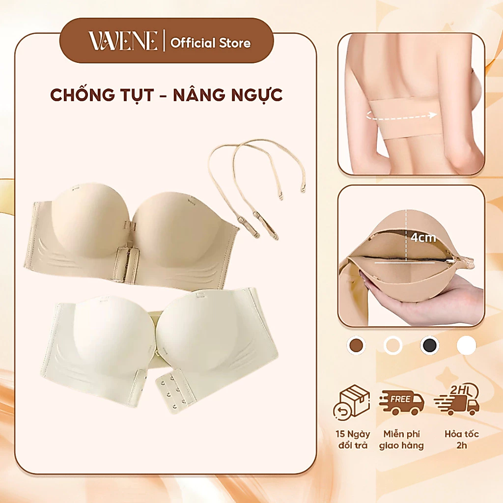 [LOẠI 1] Áo lót nữ Vanvene cài trước nâng ngực, Áo ngực AC667 không dây cài trước đệm dày 4cm Siêu nâng đẩy không gọng