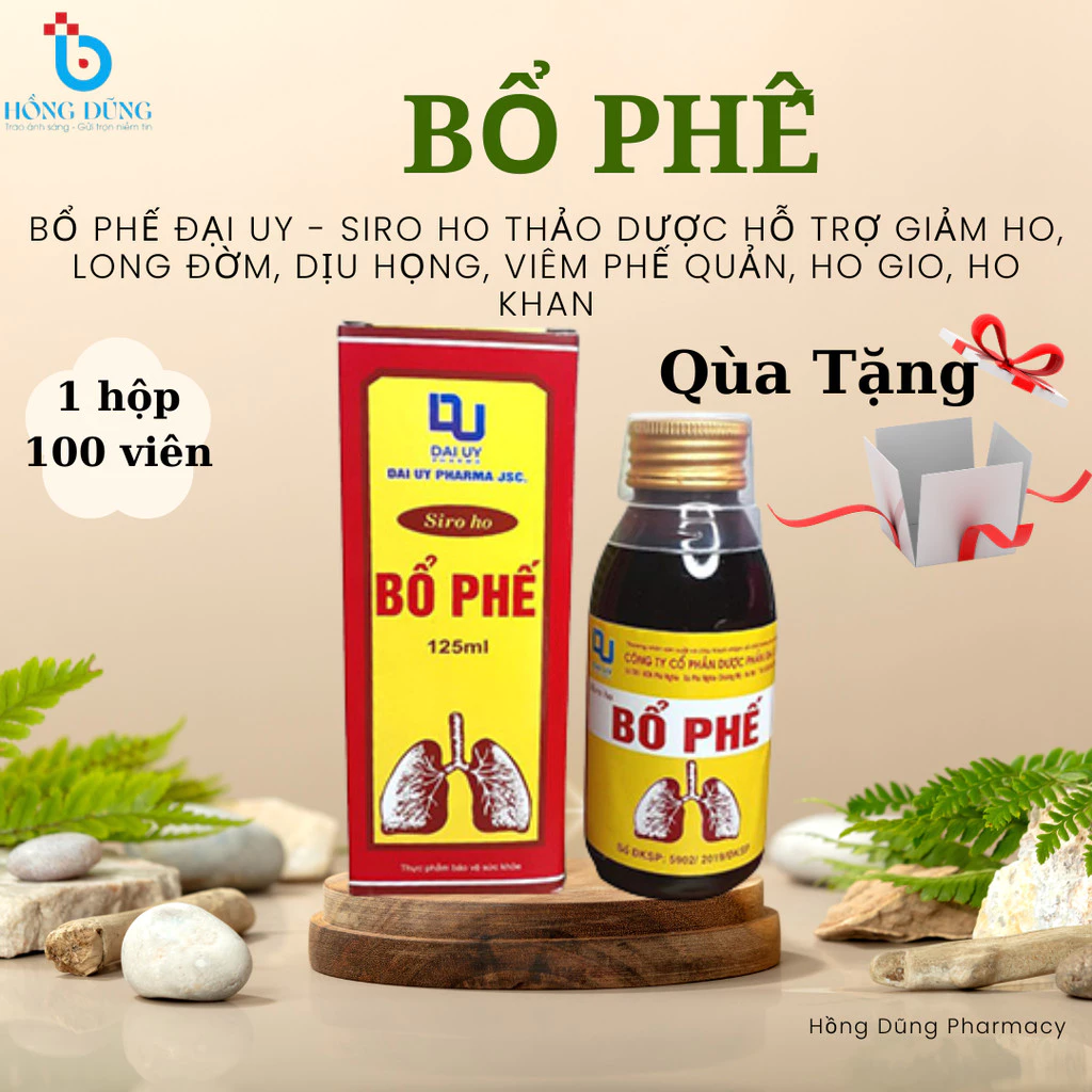 Bổ Phế Đại Uy - siro ho thảo dược hỗ trợ giảm ho, long đờm, dịu họng, viêm Phế Quản, Ho Gio, Ho Khan
