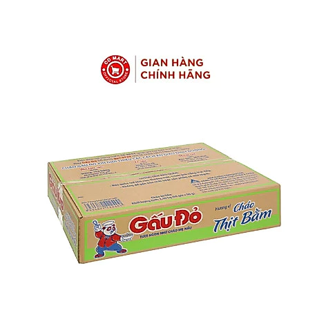 Thùng 50 gói cháo Gấu Đỏ 50g/gói vị gà/thịt bằm