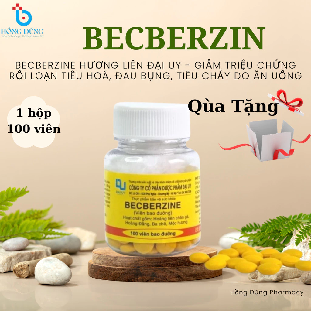 BECBERZINE Hương Liên Đại Uy - Giảm triệu chứng rối loạn tiêu hoá, đau bụng, tiêu chảy do ăn uống