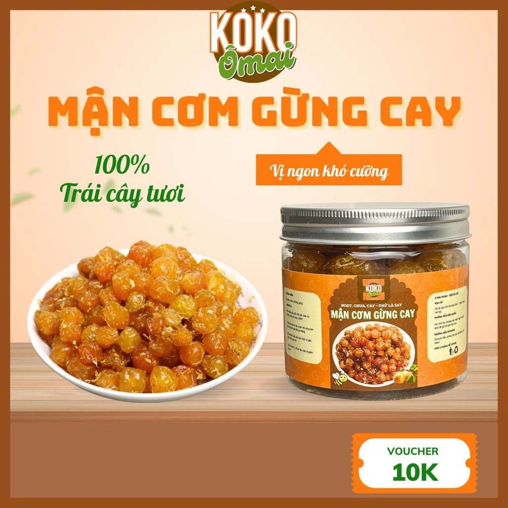Ô MAI KOKO Ô Mai Mận Cơm Gừng Cay Vị Hài Hòa - Dẻo Thơm Tự Nhiên Ngọt Chua Vừa Vặn
