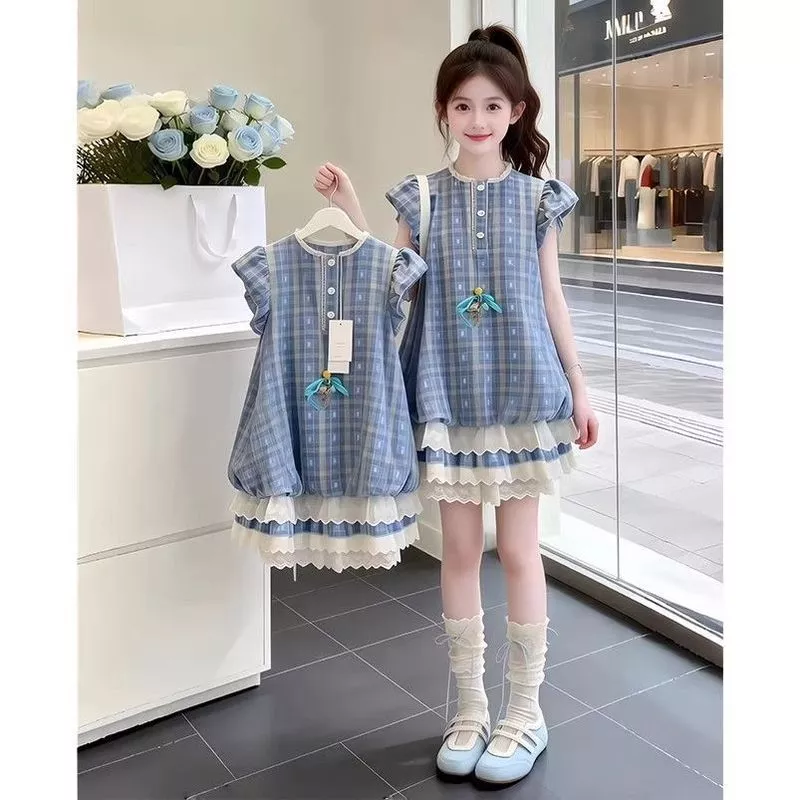 Váy bé gái phiên bản Hàn Quốc Mùa hè 7 tuổi 8tuổi 9tuổi 10tuổi 11tuổi 12tuổi 13tuổi  14tuổi