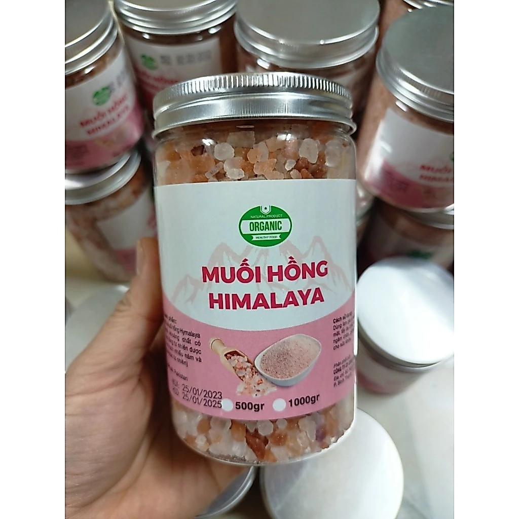 1kg Muối Hồng Hymalaya dạng hạt thô (Hũ 1kg)